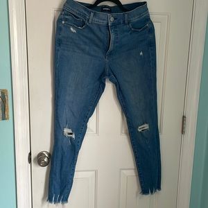 Express skinny high rise jeans.